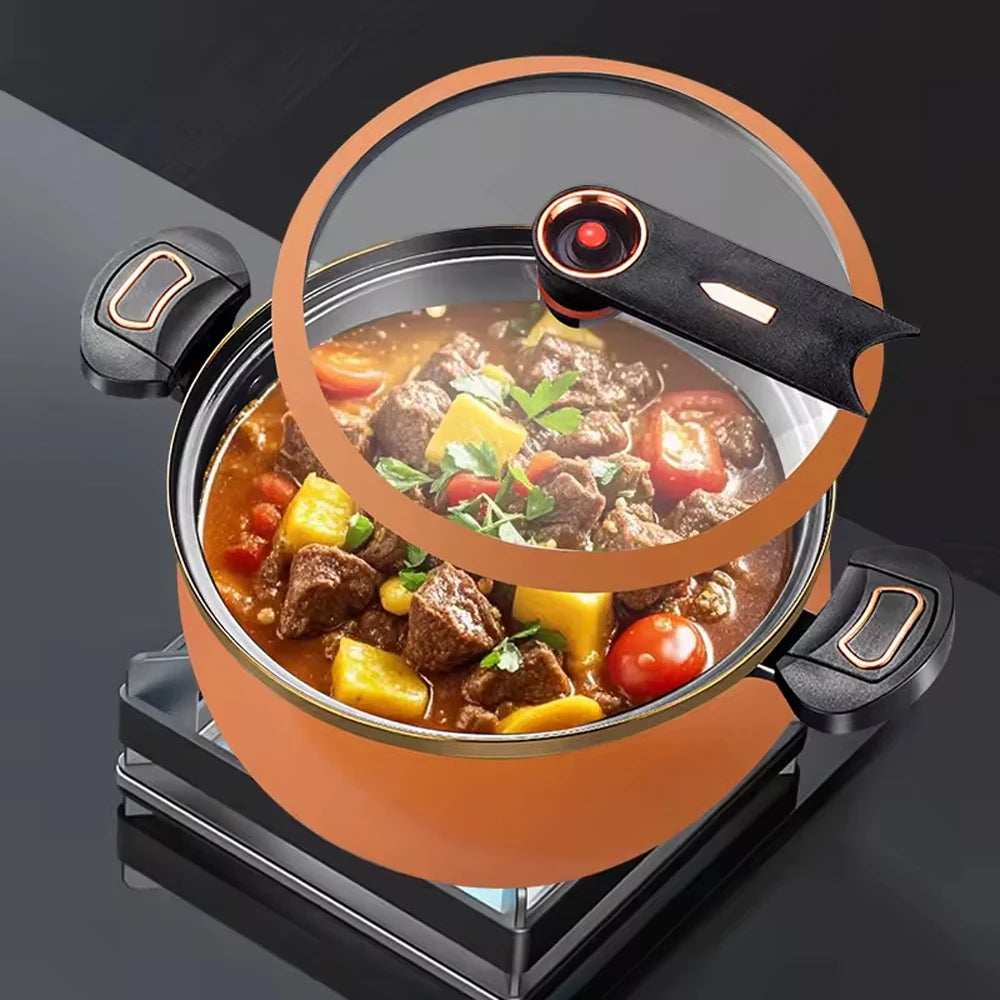 1 Piece of Fat Daddy Micro Pressure Cooker, 7L Large Capacity, 26cm, Two Ears Handle Multi-Functional Non-Stick Pot for Stewing and Cooking Soup, Compatible with Induction Cookers and Gas Stoves