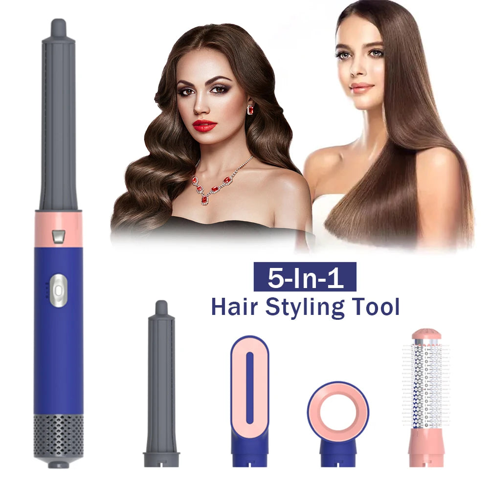 5 in 1 Hair Dryer Hot Comb Set Household Curling Iron with Curling Brush Professional Hair Straightener Hair Care Styling Tools