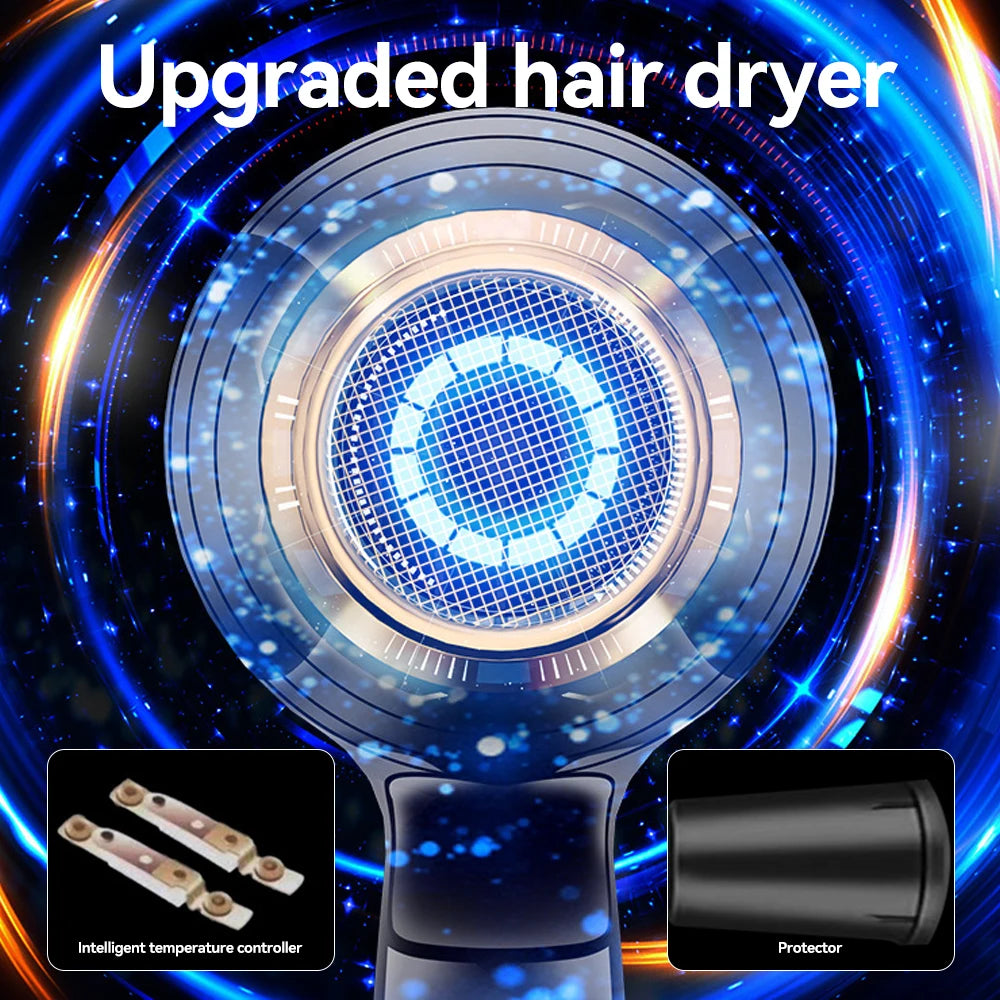 Powerful Hair Dryer Professional High-speed Fast Dry Hairdryer Negative Ions Hot and Cold Air Blow Styling Tool for Smooth Hair