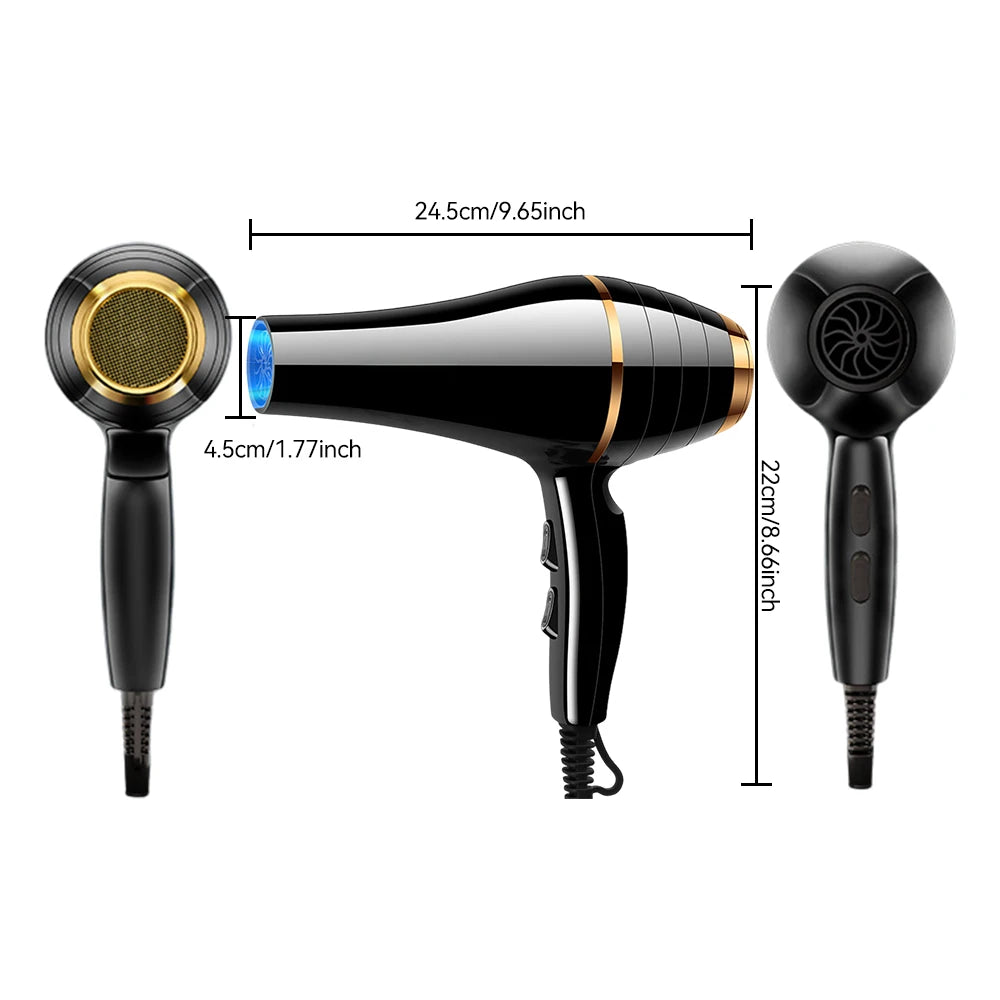 Powerful Hair Dryer Professional High-speed Fast Dry Hairdryer Negative Ions Hot and Cold Air Blow Styling Tool for Smooth Hair