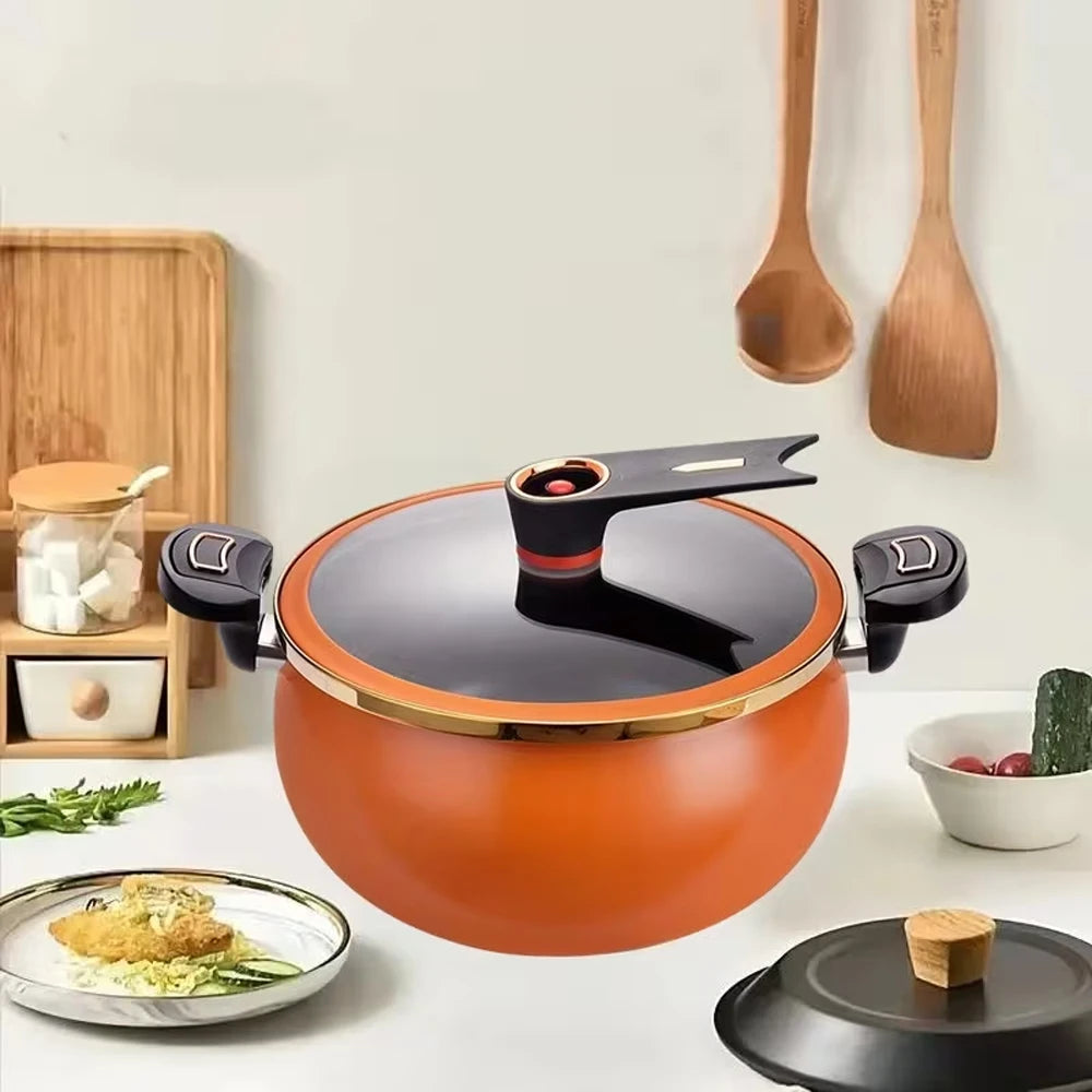 1 Piece of Fat Daddy Micro Pressure Cooker, 7L Large Capacity, 26cm, Two Ears Handle Multi-Functional Non-Stick Pot for Stewing and Cooking Soup, Compatible with Induction Cookers and Gas Stoves