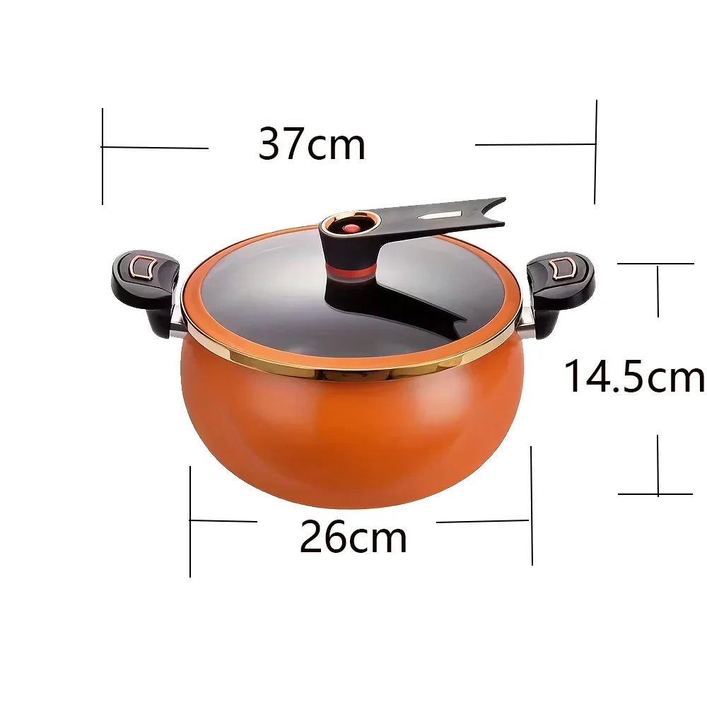1 Piece of Fat Daddy Micro Pressure Cooker, 7L Large Capacity, 26cm, Two Ears Handle Multi-Functional Non-Stick Pot for Stewing and Cooking Soup, Compatible with Induction Cookers and Gas Stoves