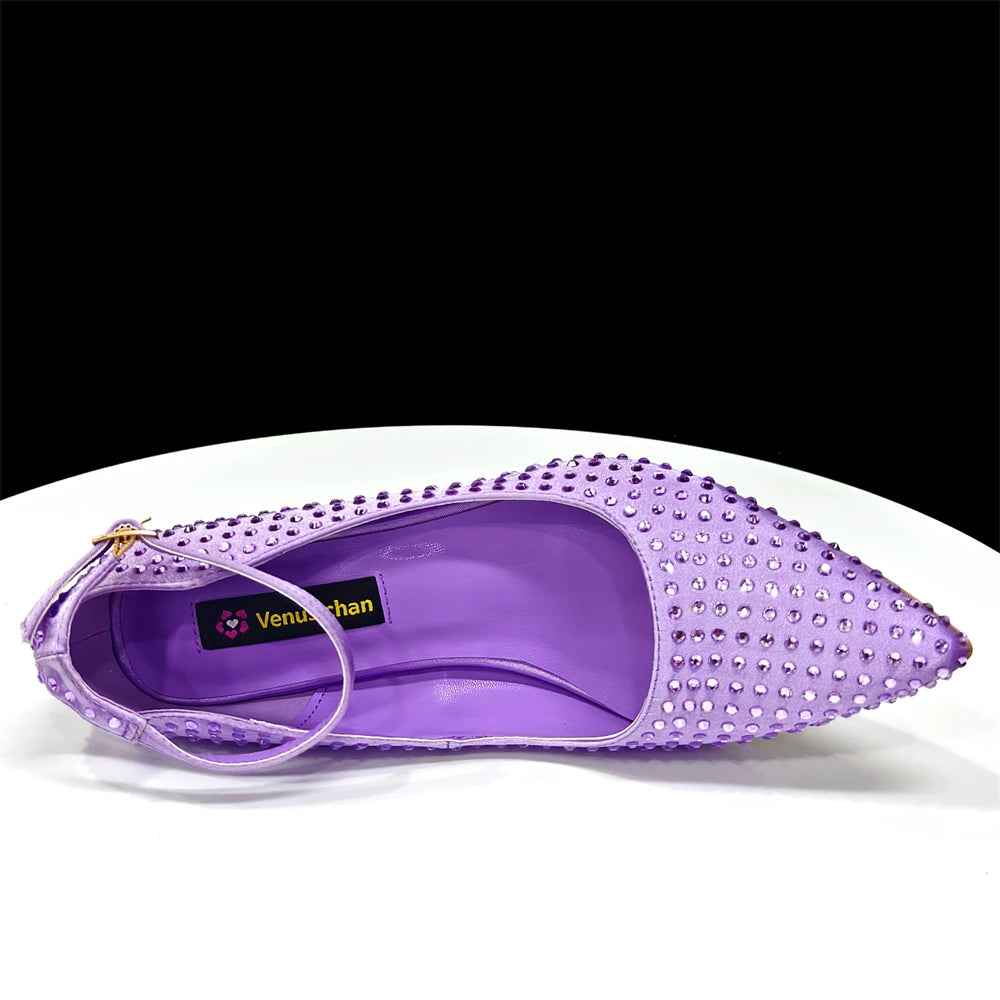 Elegant Light Purple Women's Heels & Handbag Set - Rhinestone-Embellished Shoes for Weddings & Special Occasions - 2026
