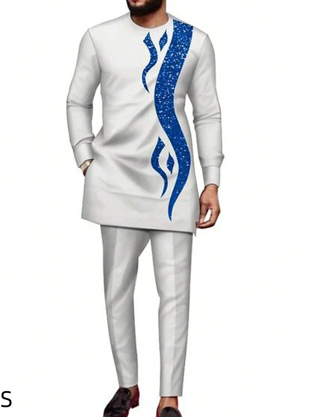 2025 New Elegant Men's Suit African Style Kaftan Embroidery Casual 2 Piece Suit Festive Wedding Traditional Men's Clothing