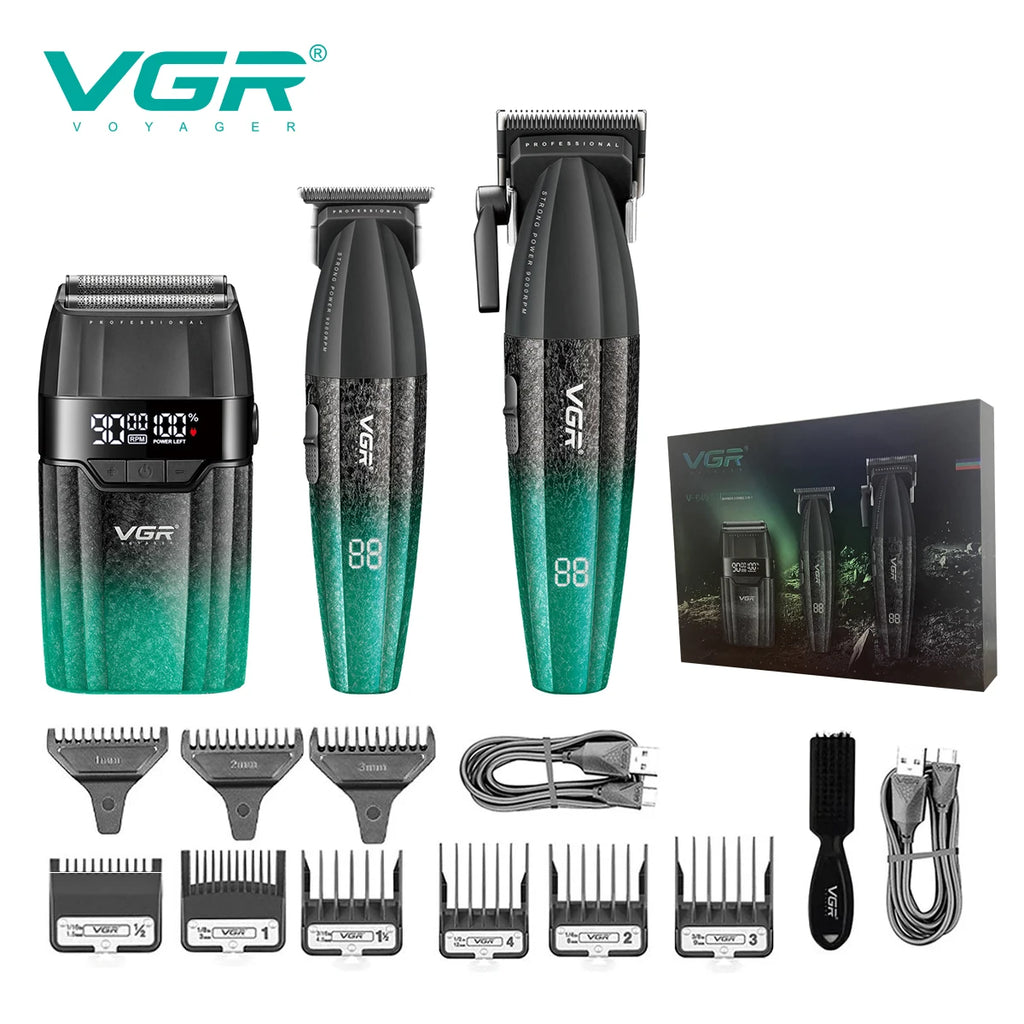 VGR Hair Trimmer Professional Barber Cordless Clipper Electric Hair Cutting Machine Metal Hair Trimmer for Men V-003 V-906 V-308