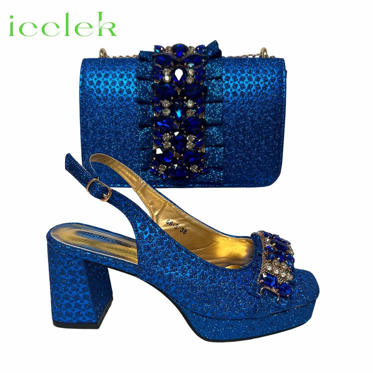 Orange Newest Italian Design Special Synthetic Fabrics Women's Matching Shoe and Bag Set High Heel for Weddings and Parties