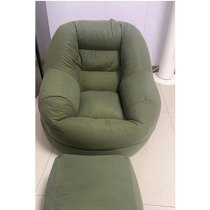 Lazy tatami sofa and footstool, single chair - perfect for bedroom, balcony, small space, living room or office rest,