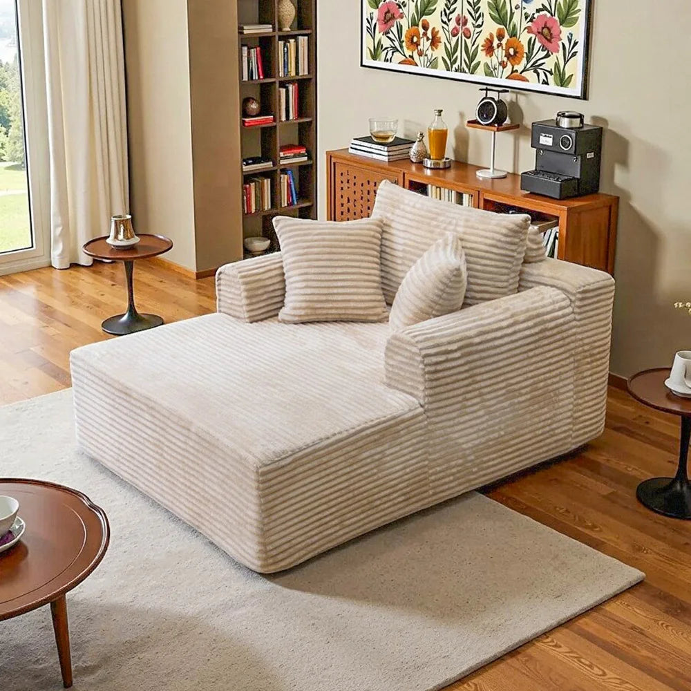 SINGLE SOFA BED, LAZY LOUNGE CHAIR SOFA WITH TWO PILLOWS AND CLOUD ARMRESTS, ULTRA SOFT SEAT CUSHION BONELESS SOFA, FREE INSTALLATION LIVING ROOM SOFA, HOME FURNITURE THAT CAN BE RECLINED OR SEATED, SUITABLE FOR BEDROOMS, LOU