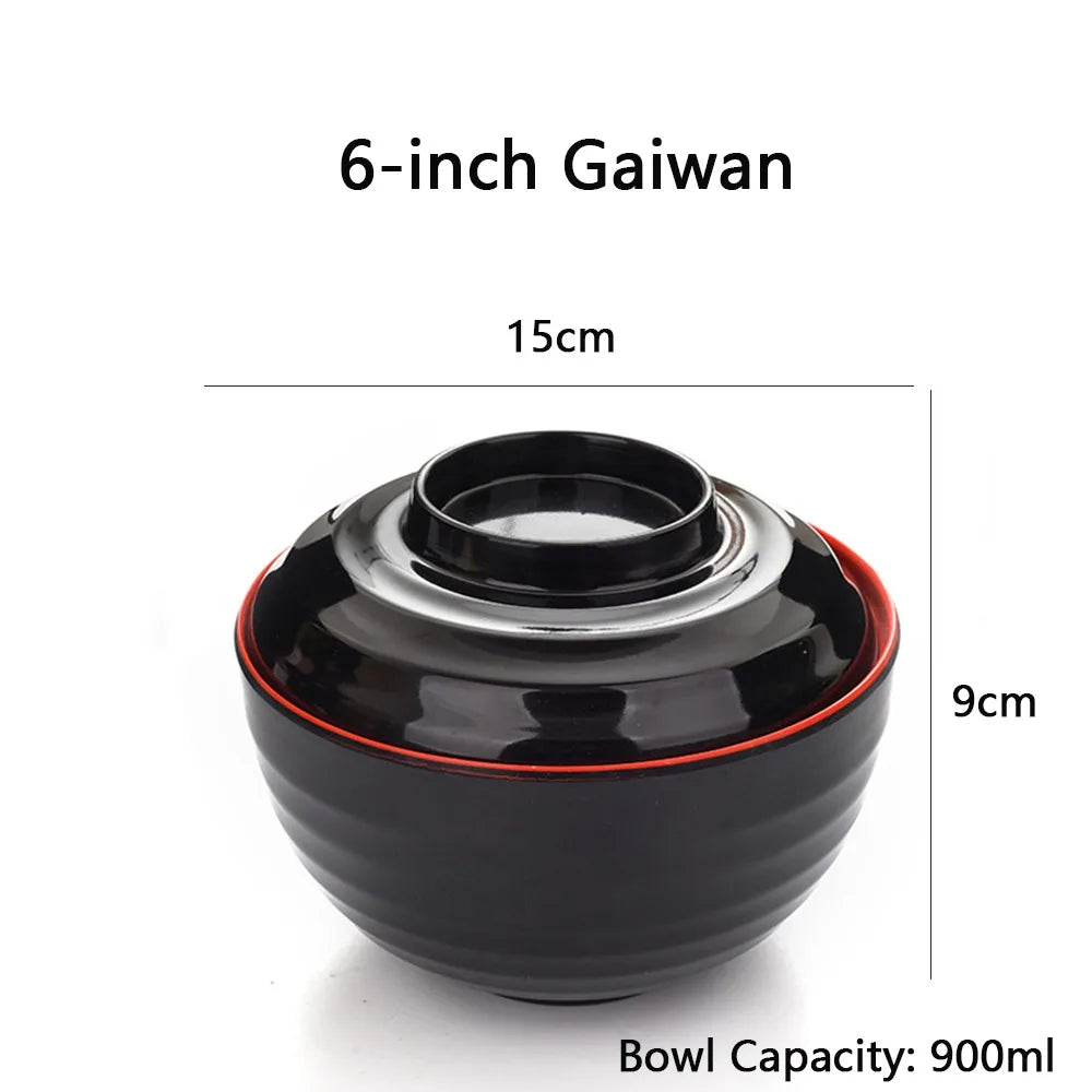 New With Lid Miso Soup Bowl Soup Container Double Color Japanese Rice Bowl Maple Leaf Japanese Flower Bowl Dining Accessories