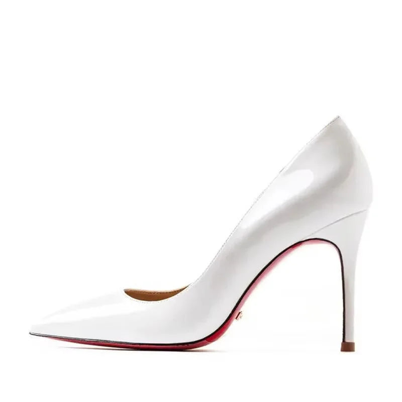 Dress Party Wedding High Heels Plus Size 35-44 Sexy Nude Red Shoes Rubber Bottom Pointed Toe Shallow Women Pumps