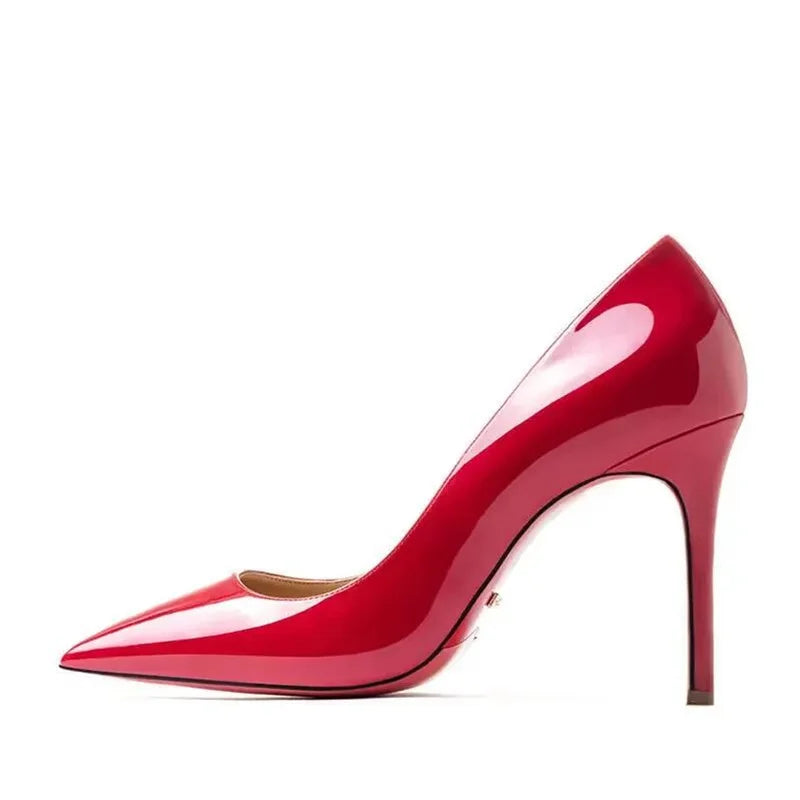 Dress Party Wedding High Heels Plus Size 35-44 Sexy Nude Red Shoes Rubber Bottom Pointed Toe Shallow Women Pumps