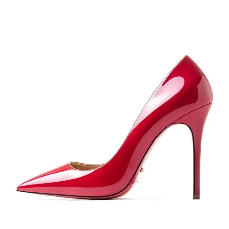 Dress Party Wedding High Heels Plus Size 35-44 Sexy Nude Red Shoes Rubber Bottom Pointed Toe Shallow Women Pumps