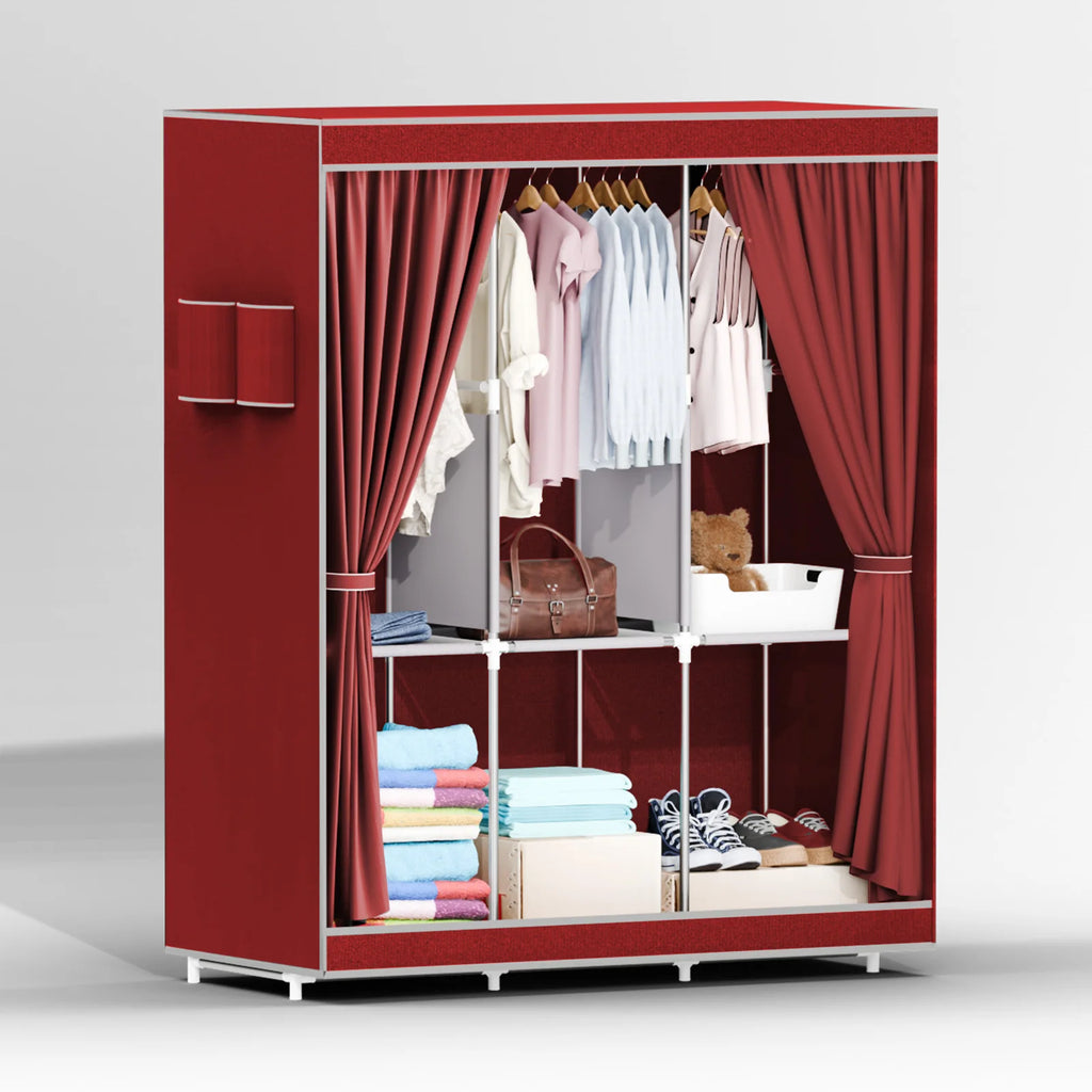 51-Inch Portable Closet Wardrobe 16mm Thick Pipe Clothing Storage Rack Organizer Non-Woven Fabric Cover for Bedroom Clothes Rail