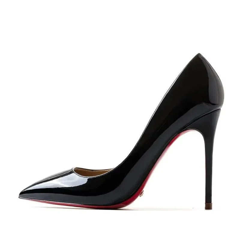 Dress Party Wedding High Heels Plus Size 35-44 Sexy Nude Red Shoes Rubber Bottom Pointed Toe Shallow Women Pumps