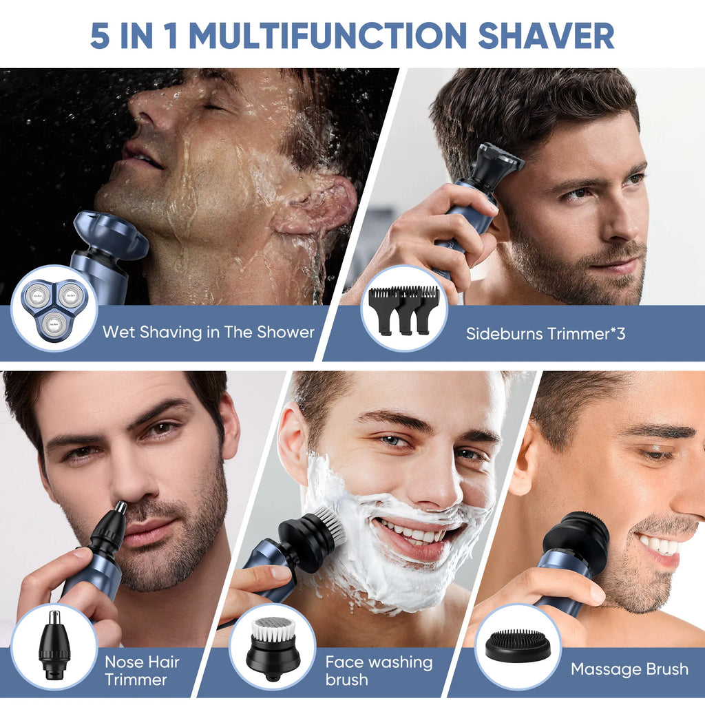 SEJOY Electric Shaver for Men,3D Floating Cutter Head ,Portable Men Beard Hair Trimmer Clipper,Nose Hair Scissors,Rechargeable