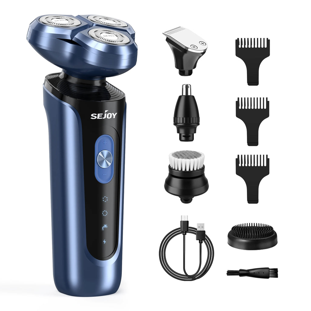 SEJOY Electric Shaver for Men,3D Floating Cutter Head ,Portable Men Beard Hair Trimmer Clipper,Nose Hair Scissors,Rechargeable