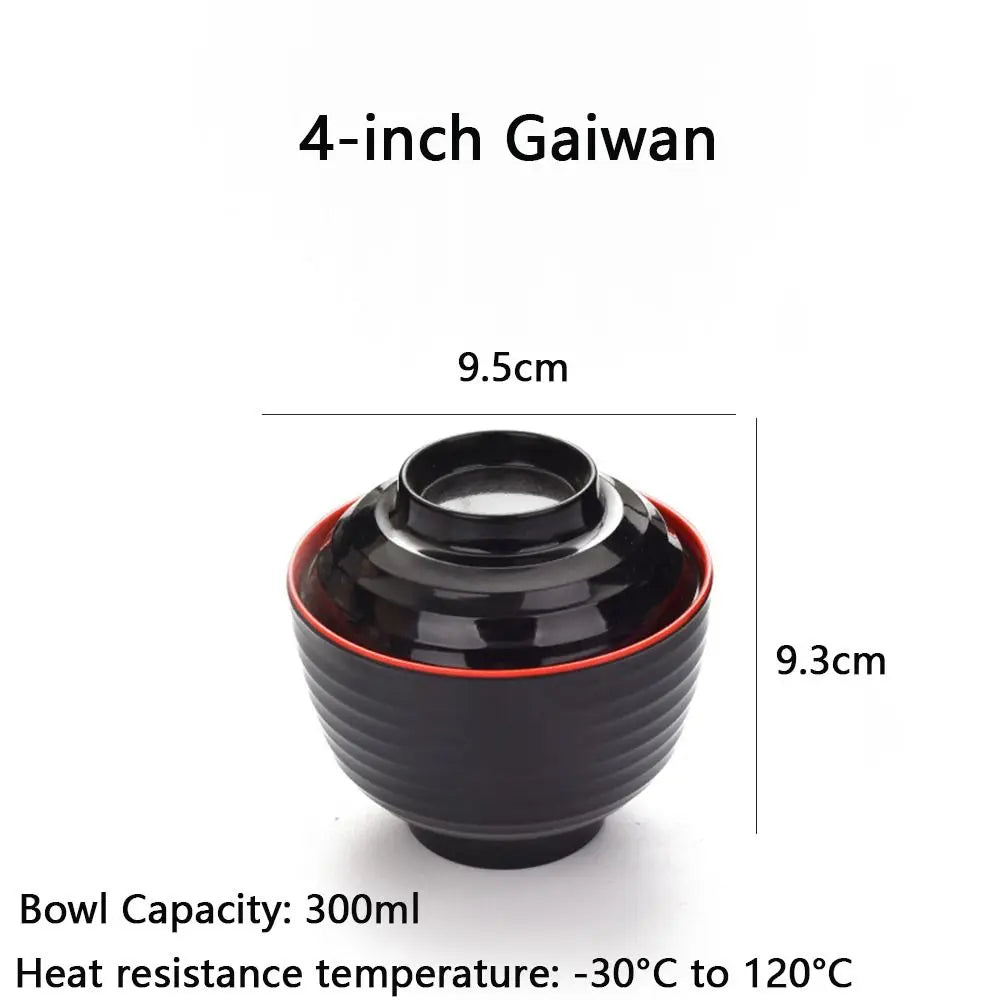 New With Lid Miso Soup Bowl Soup Container Double Color Japanese Rice Bowl Maple Leaf Japanese Flower Bowl Dining Accessories