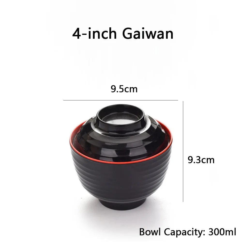 New With Lid Miso Soup Bowl Soup Container Double Color Japanese Rice Bowl Maple Leaf Japanese Flower Bowl Dining Accessories