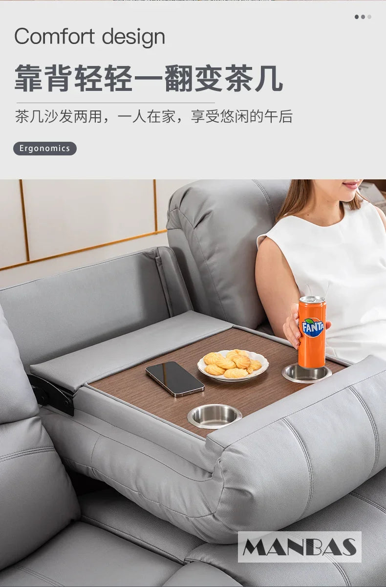 Genuine Leather Manual Electric Recliner Sofa Theater Power Reclining Couch Living Room Cinema Sofas Seating Room Furniture