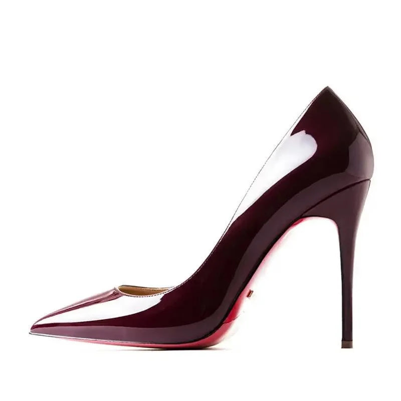 Dress Party Wedding High Heels Plus Size 35-44 Sexy Nude Red Shoes Rubber Bottom Pointed Toe Shallow Women Pumps