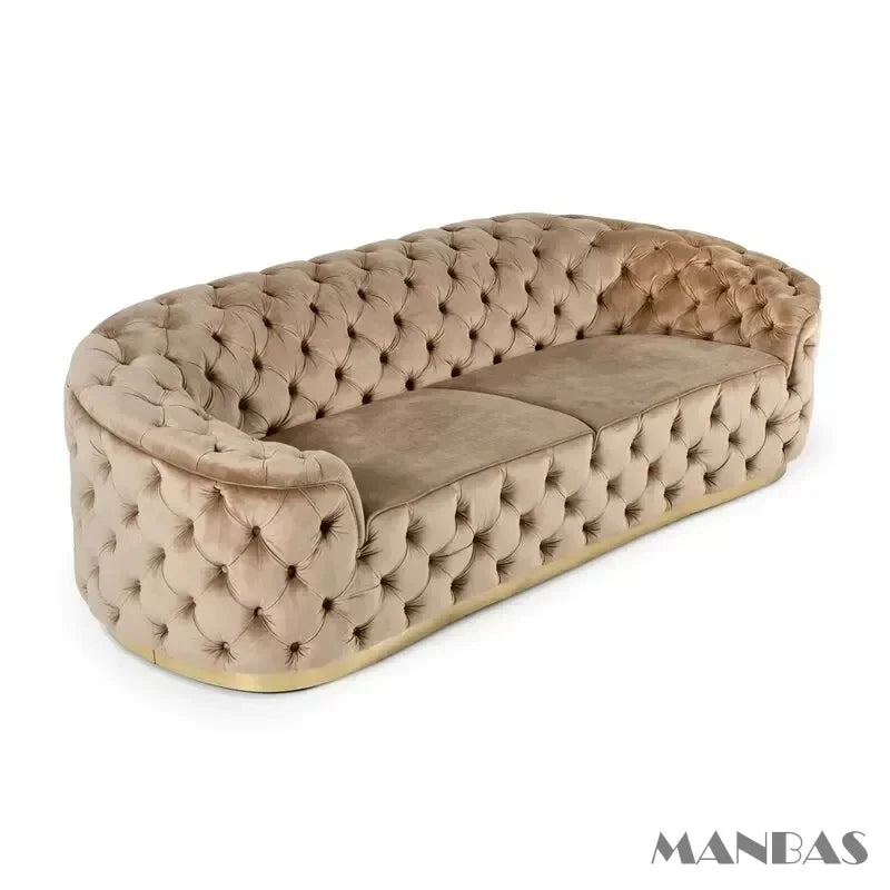 Linlamlim Classic Chesterfield Sectional Sofa with Cloth Buttons and Fabric Modular Couch for Living Room Seating Home Furniture
