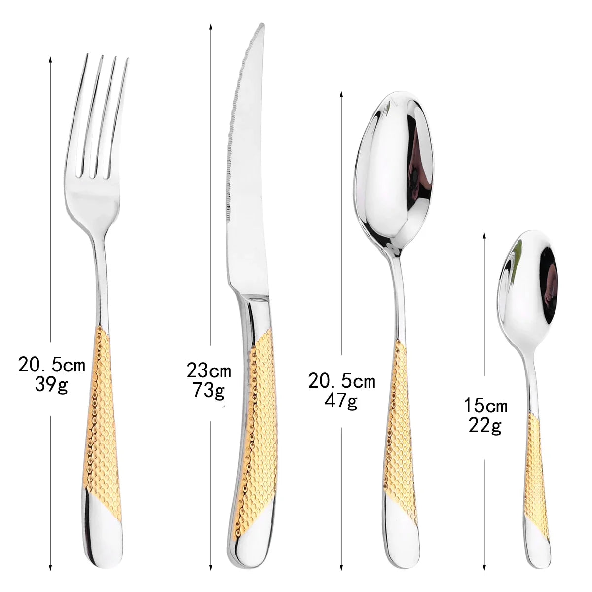 24Pcs Cutlery Set Stainless Steel Knife Fork Spoon Dinnerware Western Tableware Set Kitchen Flatware Dinner Silverware Table Set