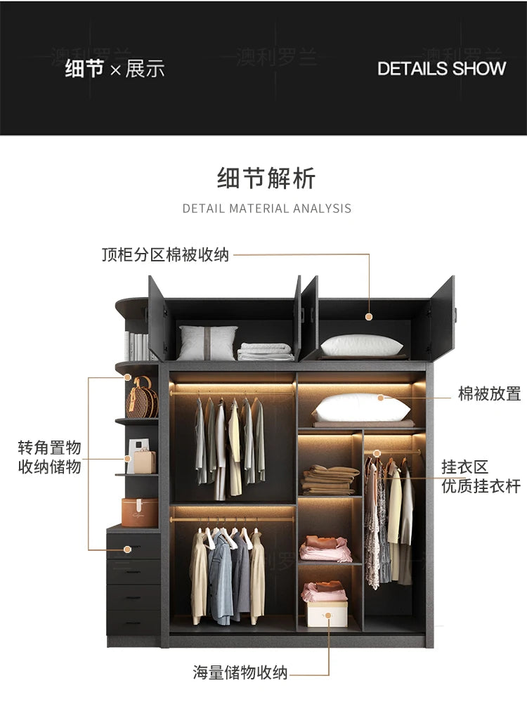 Space Saving Modern Closet Organizer Bedroom Clothes Wardrobe Partitions Cupboard Living Room Shelves Armario Hotel Furniture
