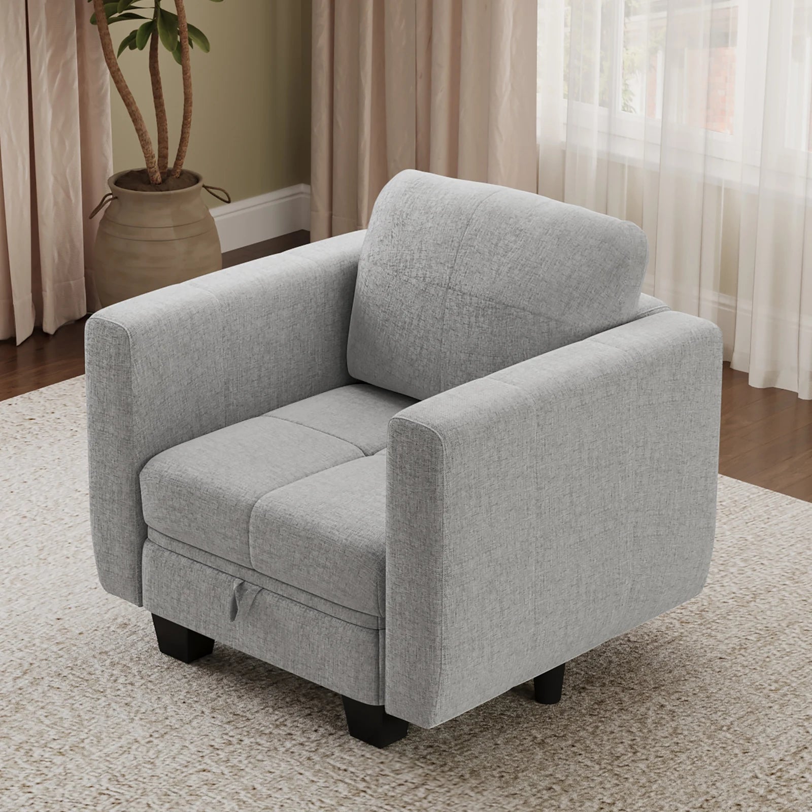 Fabric Modular Sofas with Upholstered Cushion and Removable Back Cushion Covers, Modern Sectional Sofa for Living Room