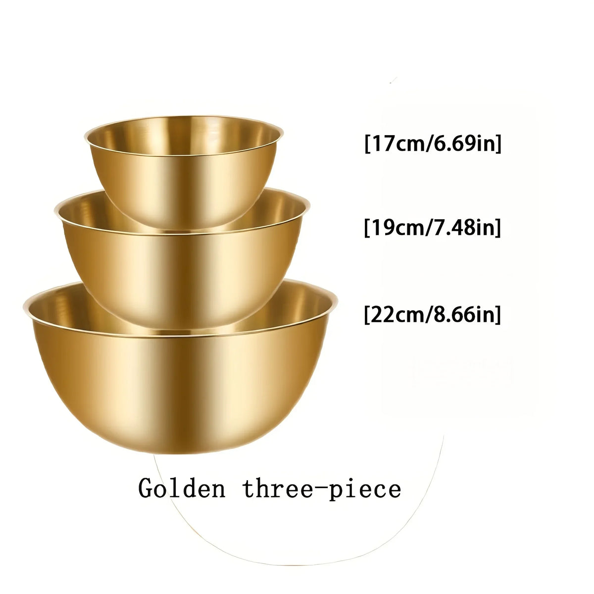 3Pcs Stainless Steel Mixing Bowls Set Large Salad Bowl Dough Kneading Kitchen Accessories Cocina Accesorios Home Items