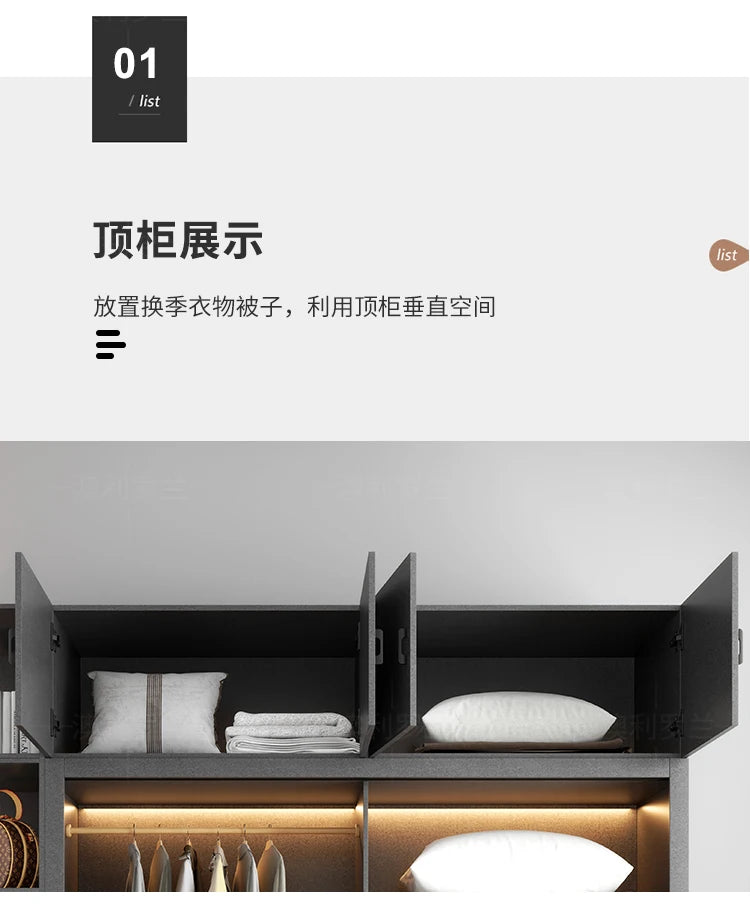Space Saving Modern Closet Organizer Bedroom Clothes Wardrobe Partitions Cupboard Living Room Shelves Armario Hotel Furniture