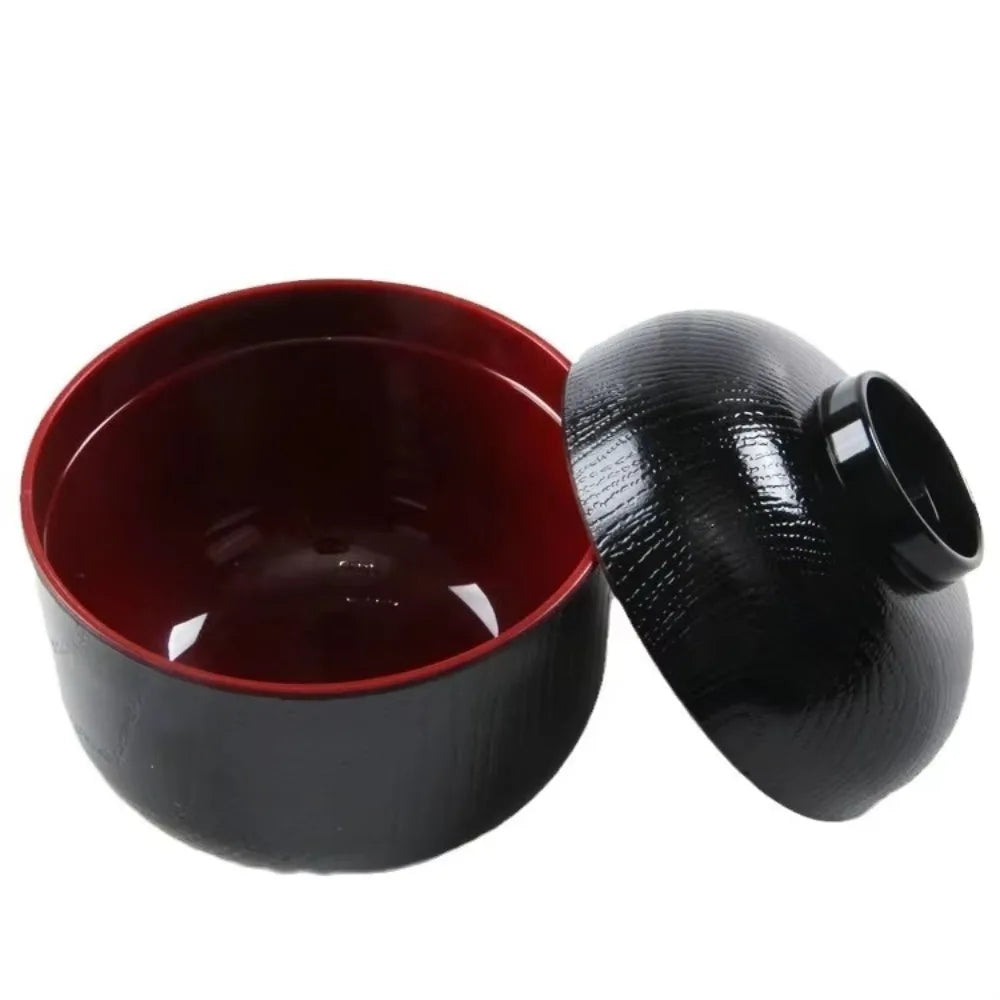 New With Lid Miso Soup Bowl Soup Container Double Color Japanese Rice Bowl Maple Leaf Japanese Flower Bowl Dining Accessories