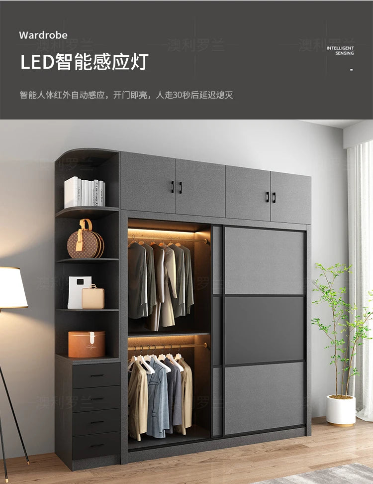 Space Saving Modern Closet Organizer Bedroom Clothes Wardrobe Partitions Cupboard Living Room Shelves Armario Hotel Furniture