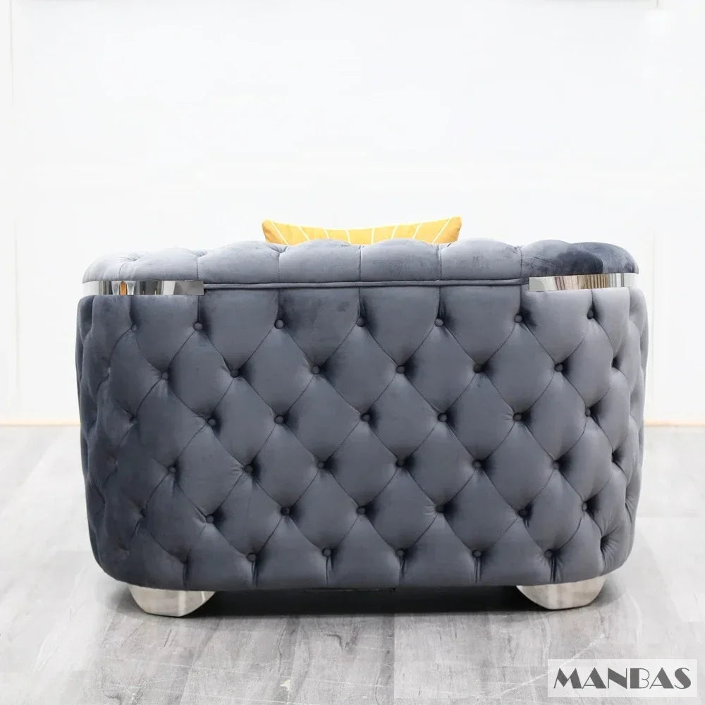 Linlamlim Classic Chesterfield Sectional Sofa with Cloth Buttons and Fabric Modular Couch for Living Room Seating Home Furniture