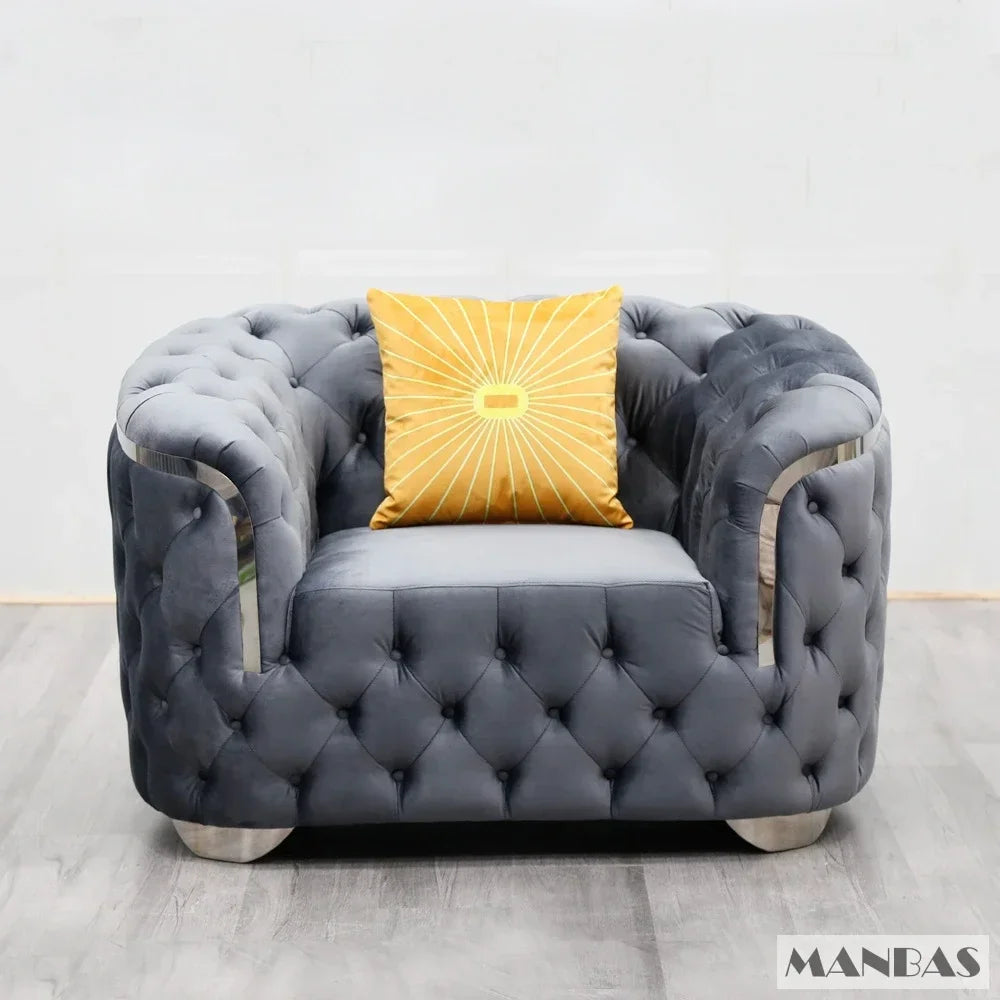 Linlamlim Classic Chesterfield Sectional Sofa with Cloth Buttons and Fabric Modular Couch for Living Room Seating Home Furniture