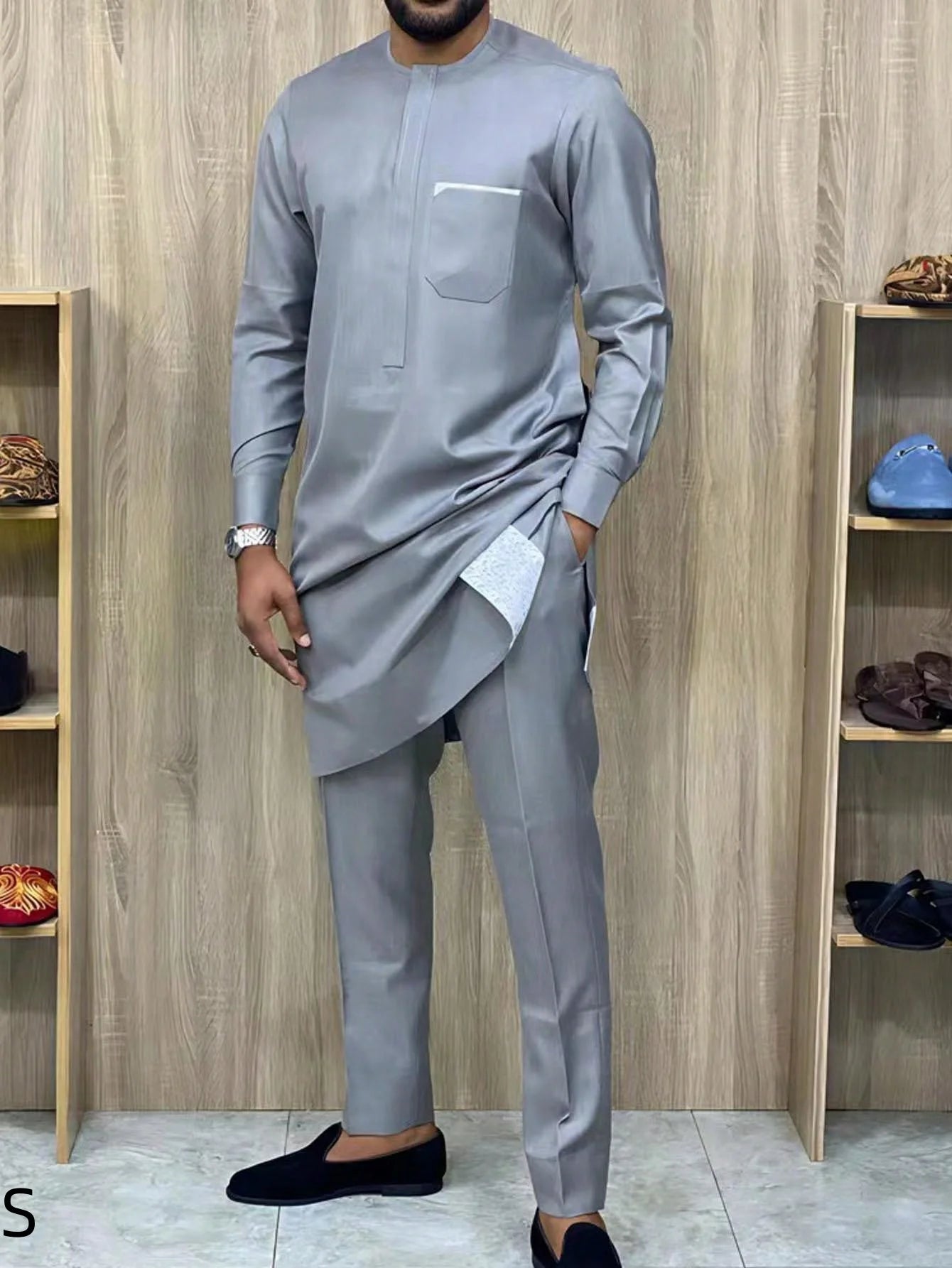 2025 New Elegant Men's Suit African Style Kaftan Embroidery Casual 2 Piece Suit Festive Wedding Traditional Men's Clothing