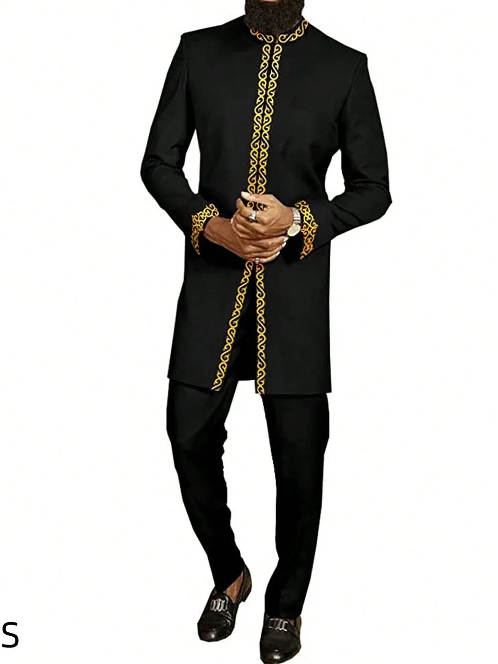 2025 New Elegant Men's Suit African Style Kaftan Embroidery Casual 2 Piece Suit Festive Wedding Traditional Men's Clothing