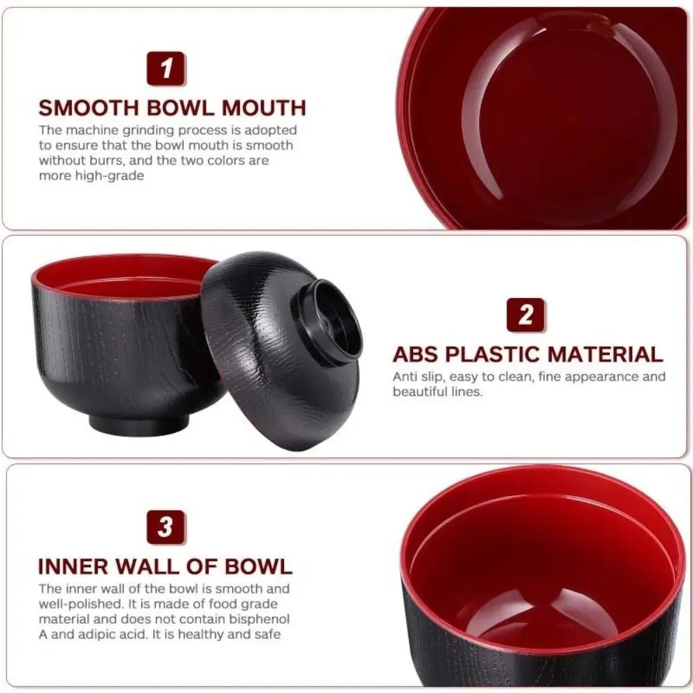 New With Lid Miso Soup Bowl Soup Container Double Color Japanese Rice Bowl Maple Leaf Japanese Flower Bowl Dining Accessories