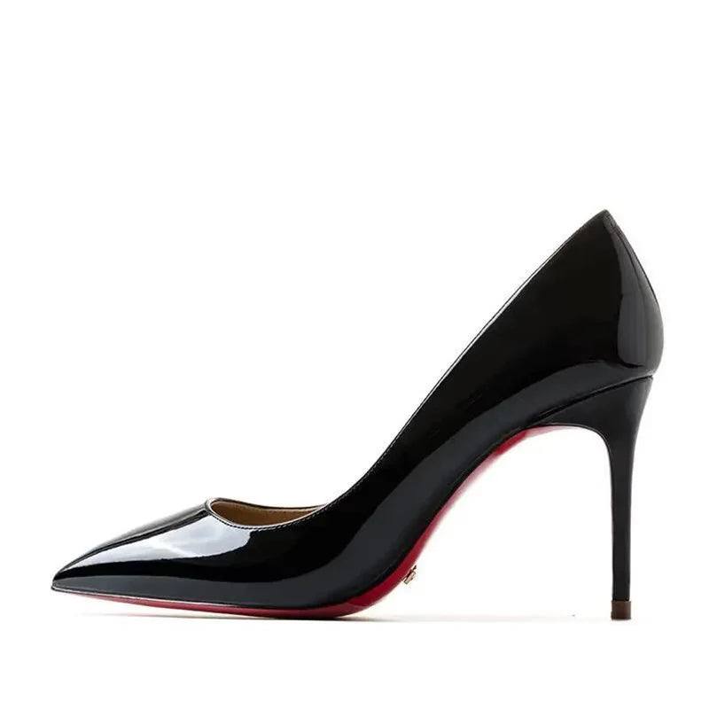 Dress Party Wedding High Heels Plus Size 35-44 Sexy Nude Red Shoes Rubber Bottom Pointed Toe Shallow Women Pumps