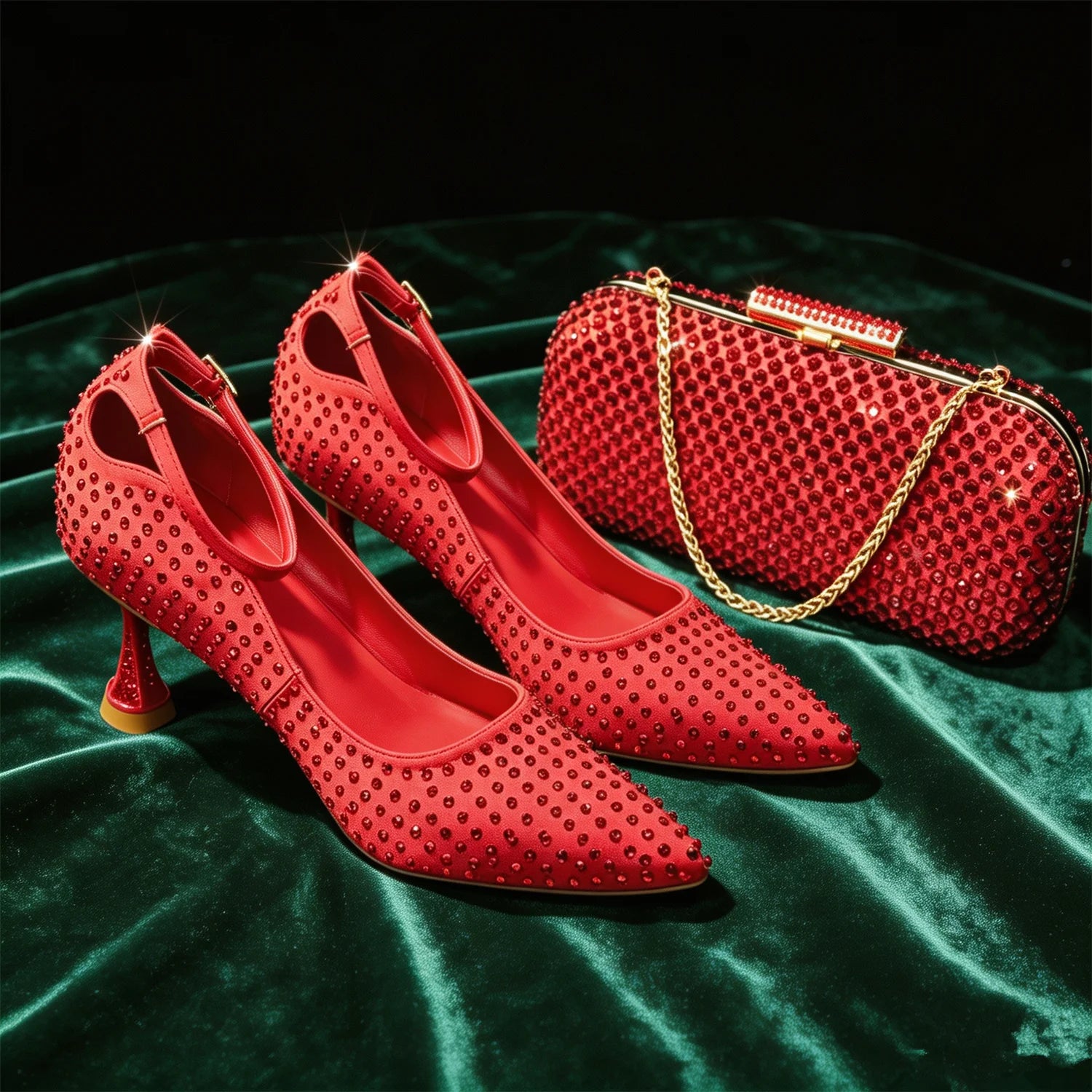 Elegant Light Purple Women's Heels & Handbag Set - Rhinestone-Embellished Shoes for Weddings & Special Occasions - 2026