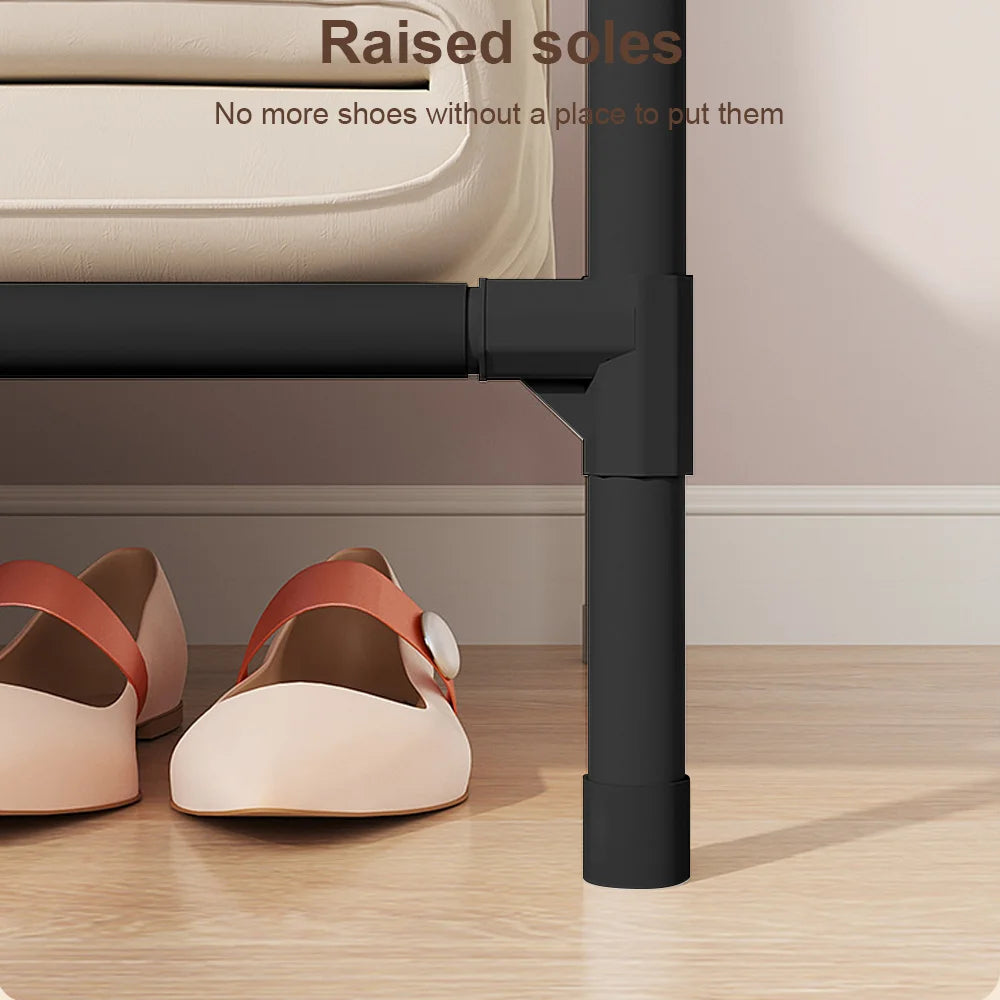 Floor-Standing Simple Wardrobes with Drawers Large Capacity Bedroom Open Storage Cabinet Dustproof Closet Rack