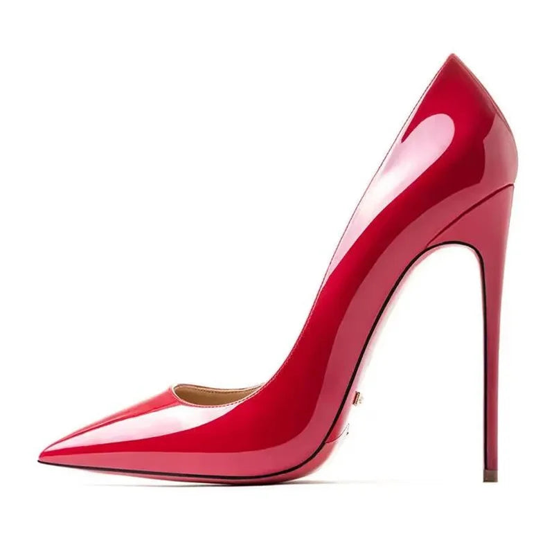 Dress Party Wedding High Heels Plus Size 35-44 Sexy Nude Red Shoes Rubber Bottom Pointed Toe Shallow Women Pumps