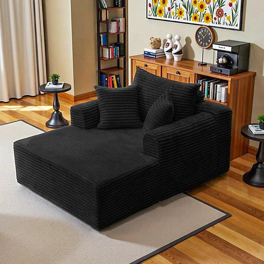 SINGLE SOFA BED, LAZY LOUNGE CHAIR SOFA WITH TWO PILLOWS AND CLOUD ARMRESTS, ULTRA SOFT SEAT CUSHION BONELESS SOFA, FREE INSTALLATION LIVING ROOM SOFA, HOME FURNITURE THAT CAN BE RECLINED OR SEATED, SUITABLE FOR BEDROOMS, LOU