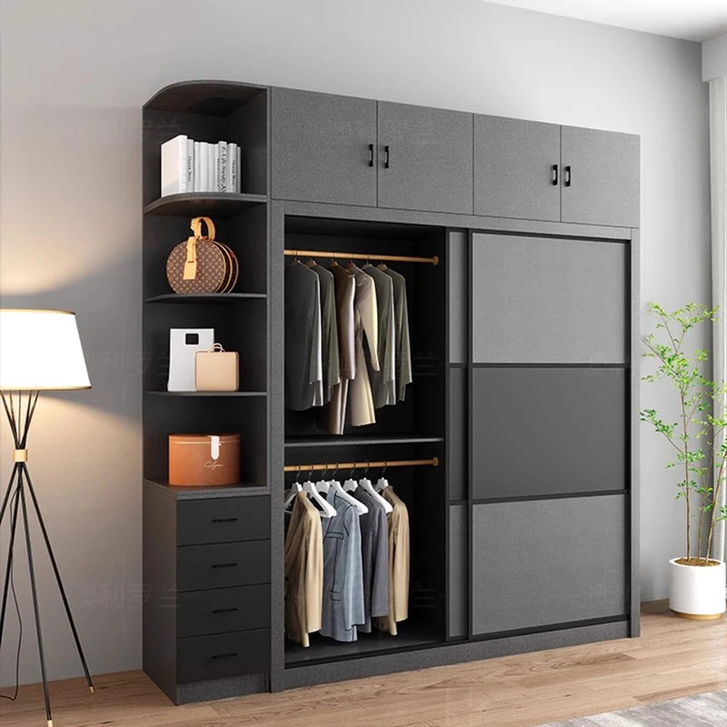 Space Saving Modern Closet Organizer Bedroom Clothes Wardrobe Partitions Cupboard Living Room Shelves Armario Hotel Furniture
