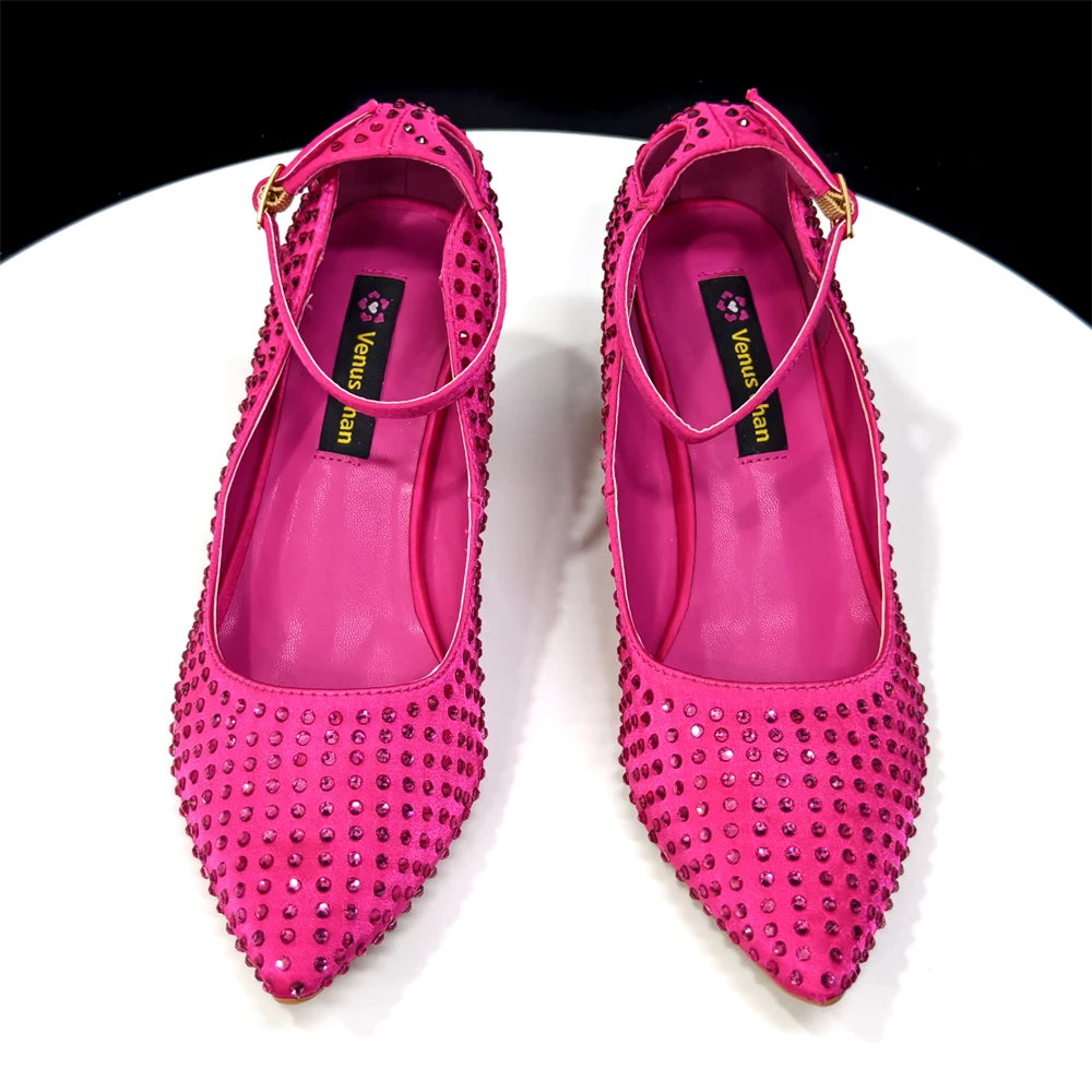 Elegant Light Purple Women's Heels & Handbag Set - Rhinestone-Embellished Shoes for Weddings & Special Occasions - 2026
