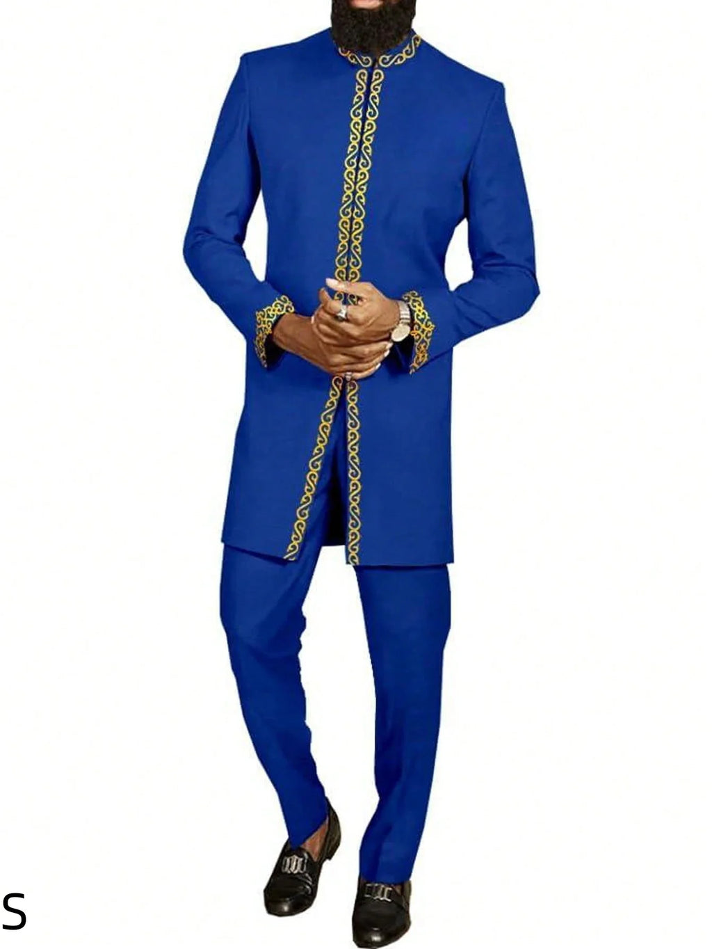 2025 New Elegant Men's Suit African Style Kaftan Embroidery Casual 2 Piece Suit Festive Wedding Traditional Men's Clothing