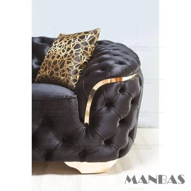 Linlamlim Classic Chesterfield Sectional Sofa with Cloth Buttons and Fabric Modular Couch for Living Room Seating Home Furniture