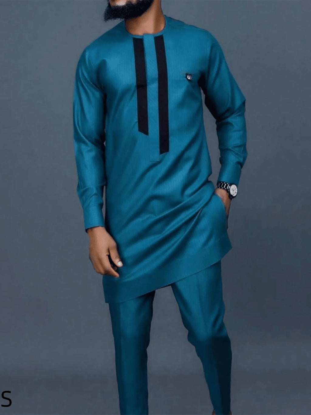 2025 New Elegant Men's Suit African Style Kaftan Embroidery Casual 2 Piece Suit Festive Wedding Traditional Men's Clothing