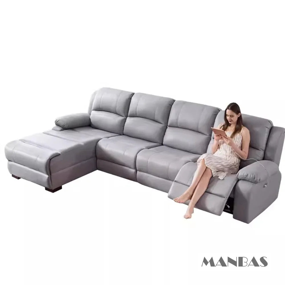 Genuine Leather Manual Electric Recliner Sofa Theater Power Reclining Couch Living Room Cinema Sofas Seating Room Furniture