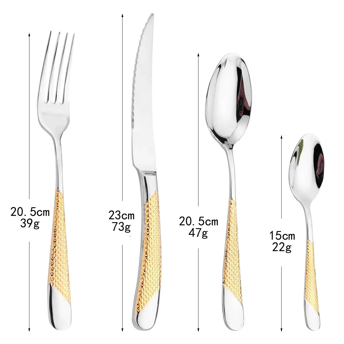 24Pcs Cutlery Set Stainless Steel Knife Fork Spoon Dinnerware Western Tableware Set Kitchen Flatware Dinner Silverware Table Set