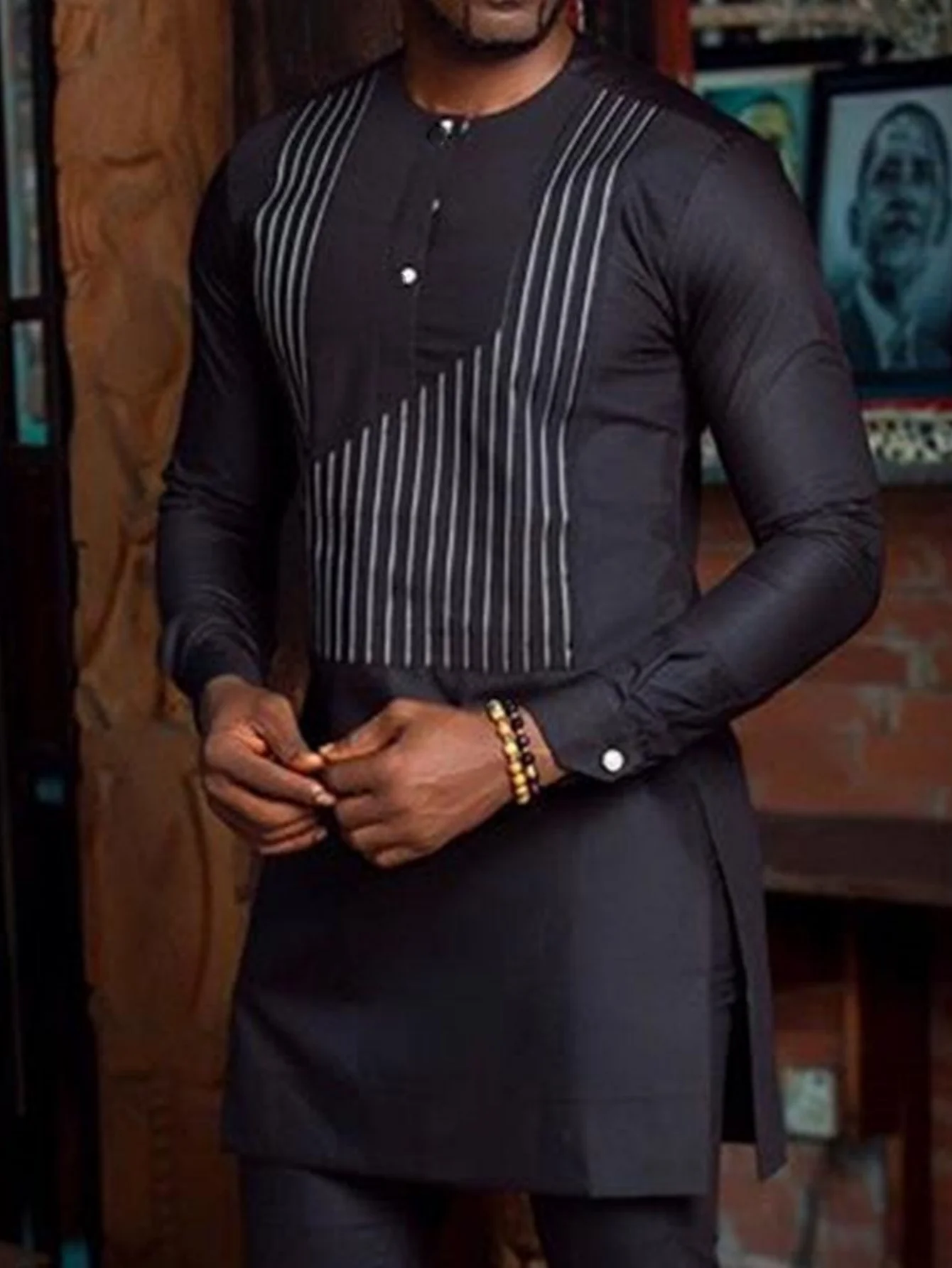 2025 New Elegant Men's Suit African Style Kaftan Embroidery Casual 2 Piece Suit Festive Wedding Traditional Men's Clothing